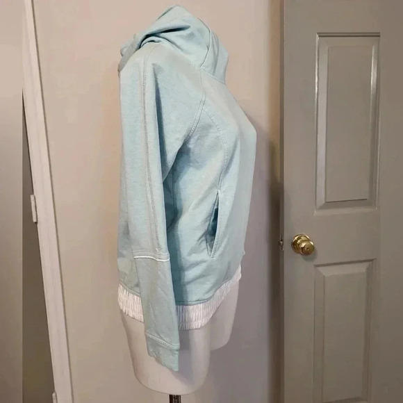 Lululemon All Good Pullover French Terry Aqua Heather Tranquil Blue Hoodie(6) - Picture 4 of 10